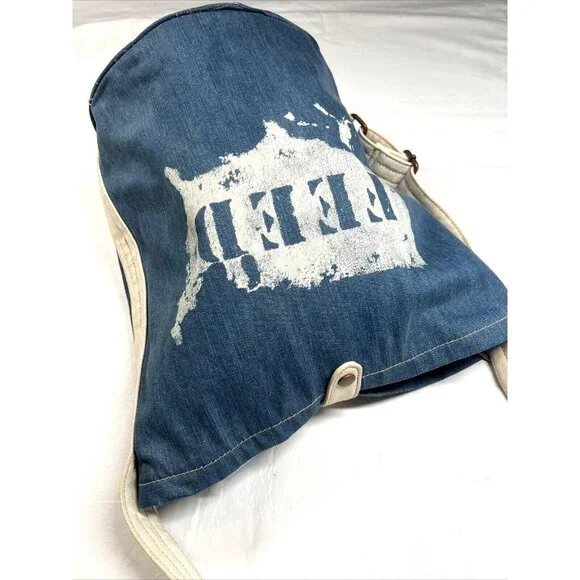 Gap Bucket Tote Bag Canvas Blue Jean Denim - Picture 3 of 7